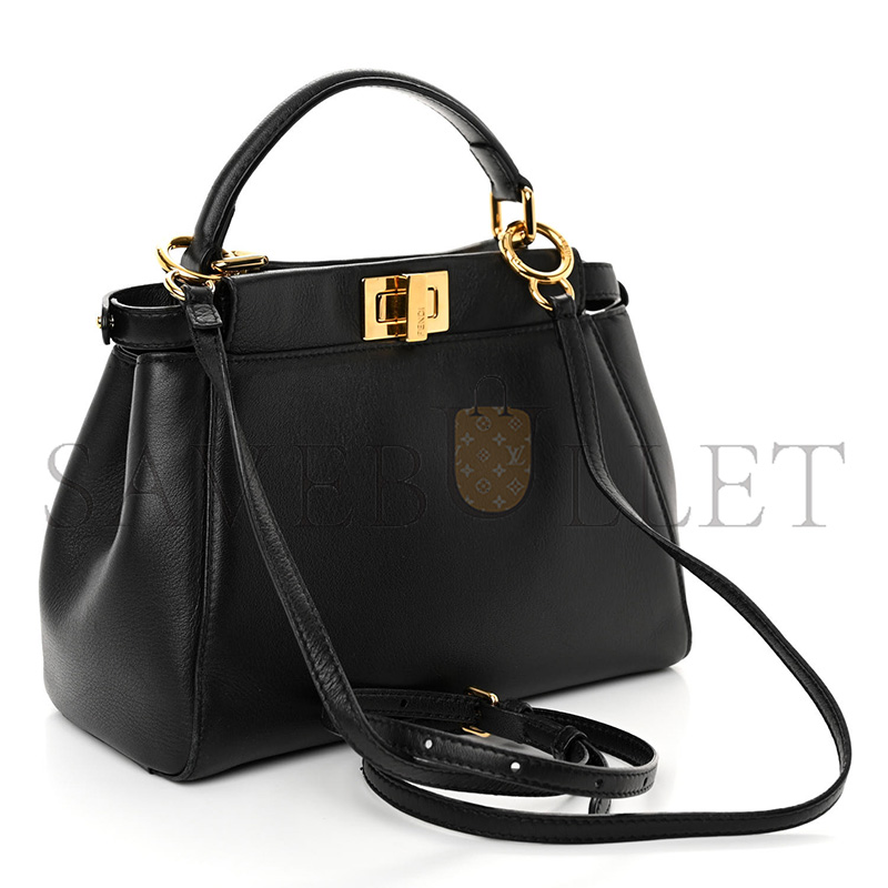 F**di ff nappa mini peekaboo iconic satchel black (23*18*11cm)